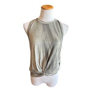 NWT Womens Skonhet Dye Dip Sleeveless Knot Front  Tank Top- Sz L